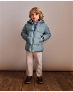 Пуховик с капюшоном и прямыми карманами для мальчика, нежно-голубой Coconut el corte inglés