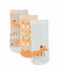 Носки с лисами, светло-голубой Сфера