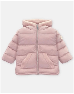 Детский пуховик с капюшоном розового цвета Martin aranda