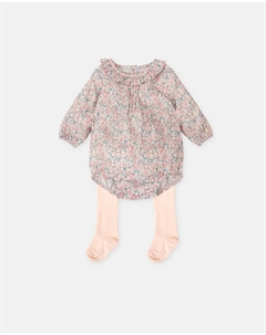 Набор для малыша: комбинезон с цветами и колготки Tutto piccolo