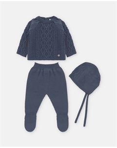 Детский комплект из 3 предметов вязаный, темно-синего цвета Martin aranda
