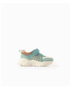 Детские спортивные кроссовки для мальчика с шнурками и липучкой, светло-голубой Zippy