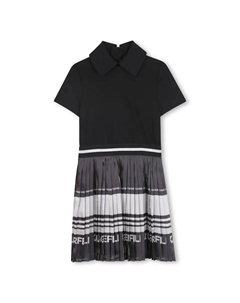 Детское платье черного цвета с коротким рукавом Karl lagerfeld kids