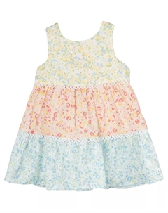 Платье для девочек с цветными вставками и ажурной строчкой Rare editions