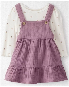 Детский комплект для девочек из двух предметов: сарафан без рукавов и топ из органического хлопка, мультиколор Carter`s