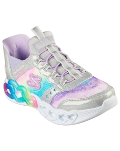 Слипоны Infinite Heart Lights Eternal Shimmer Kids, серый Skechers