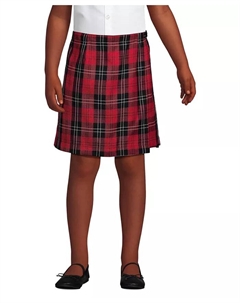 Большая школьная форма для девочек клетка A-силуэт плиссированная юбка-шорты выше колена, красный Lands' end
