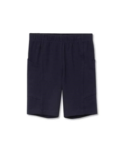 Большие девочки плюс прочные велосипедные шорты из хлопка с карманами, синий Lands' end