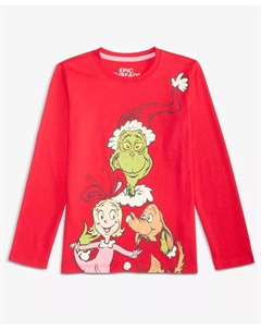 Детская футболка Grinch для девочек 5-20, красный Epic threads
