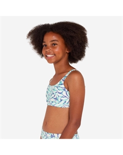 Бикини-топ для девочек, бюстье, регулируемый, 500 Nora, фиолетовый, цветочный Olaian