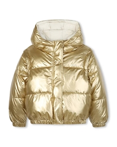 Детский двусторонний пуховик с капюшоном, золотой Boss kidswear