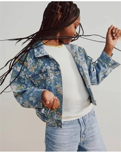 Джинсовая куртка для девочки с цветами Gap