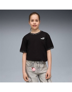 Футболка для больших детей Essentials Animal Print, черный Puma