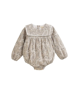 Детское боди с цветочным узором и квадратным вырезом, бежевый Dadati