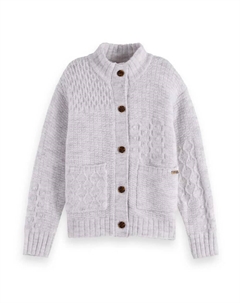 Кардиган Patchwork Melange Alpaca Blend, серый Scotch&soda