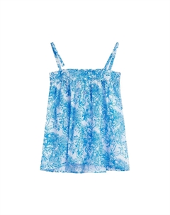 Платье Sleeveless with fleur de joie print short, синий Sundek