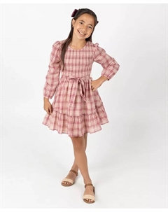 Платье в клетку для больших девочек с аксессуаром для волос Rare editions