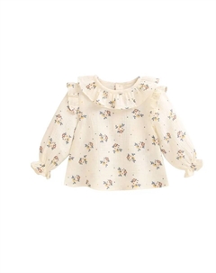 Блузка для малыша из муслина с цветочным принтом, бежевый Dadati