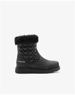 Сапоги для девочки с принтом в виде сердечек, черный Conguitos