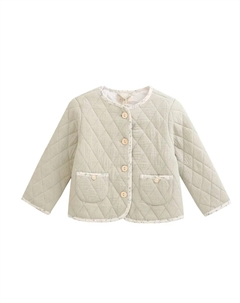 Стеганая детская куртка с карманами, бежевый Dadati