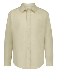 Мальчиковая футболка CK Textured с длинным рукавом для возраста 8-20 лет, загар/бежевый Calvin klein