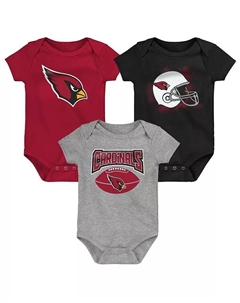 Набор боди для мальчиков и девочек Arizona Cardinals "Game On", 3 предмета, цвета кардинал, черный, серый меланж Outerstuff