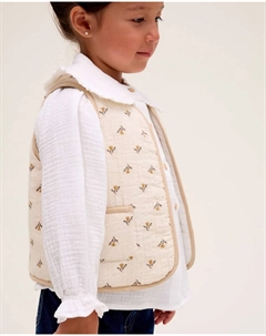 Жилет для девочки с цветочным принтом, бежевый Dadati