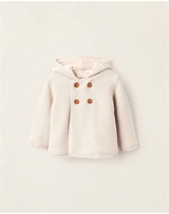 Детская куртка из 100% хлопка трикотажная с капюшоном, бежевый Zippy