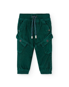 Брюки-карго из вельвета для малышей с эластичным поясом, зеленый Boboli