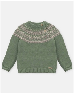 Детский джемпер с контрастной каймой цвета хаки Martin aranda