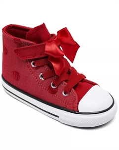 Детские кроссовки Chuck Taylor All Star Bows High Top с застежкой на липучке от Finish Line, красный Converse