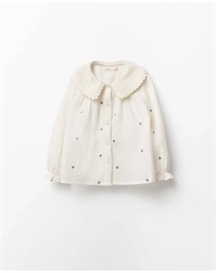 Блузка из бамбула с вышивкой, светло-бежевый Сфера