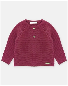 Вязаная детская куртка с ажурными деталями цвета бордо Martin aranda