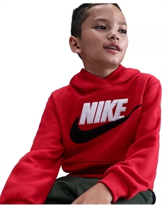 Большой детский спортивный клуб худи с шинельным логотипом, красный Nike