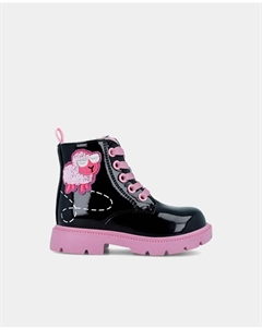 Детские ботинки с блестящей отделкой и деталями в виде овечки, черный/розовый Garvalin