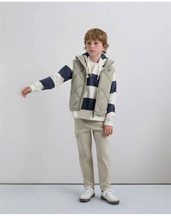 Детский стеганый утепленный жилет с капюшоном, бежевый Scalpers