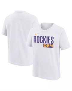 Футболка с принтом Colorado Rockies 2025 City Connect Wordmark для мальчиков и девочек, белая Nike