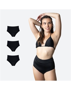 3 шт. Женские плавки-бикини с высокой талией для менструаций и умеренными выделениями Ecowoman