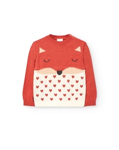 Детский джемпер с крупным принтом и круглым вырезом, мультиколор Boboli