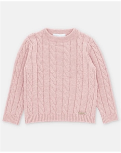 Детский джемпер с косами розового цвета Martin aranda