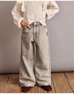 Джинсовые брюки с фольгой для девочки, светло-серый Coconut el corte inglés