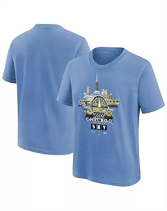 Футболка Chicago Sky для больших мальчиков и девочек, небесно-голубая, оригинальный контент Nike