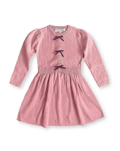 Детское платье-свитер для девочек с застежкой на пуговицах и бантом, розовый Hope & henry
