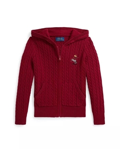 Детская толстовка с молнией на всю длину для девочек размеров 2T-6X, красный Polo ralph lauren