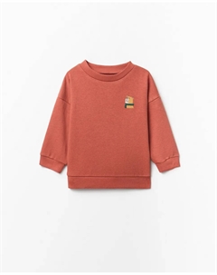 Однотонная толстовка с вышивкой, красный Сфера