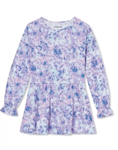 Длинная блузка с рукавами и рюшами для девочек, фиолетовый Lands' end