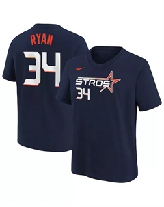 Футболка с именем и номером Nolan Ryan Houston Astros Fuse City Connect для мальчиков и девочек, цвет navy Nike