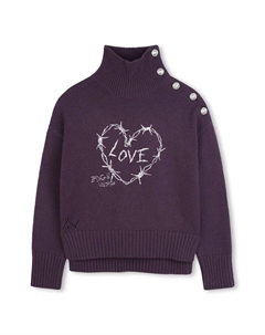 Детский джемпер фиолетового цвета с длинными рукавами Zadig&voltaire