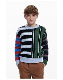 Мальчиковый фактурный полосатый свитер, мультиколор Desigual