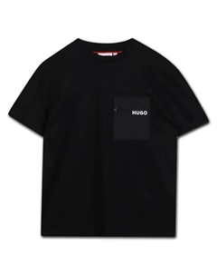 Детская хлопковая футболка, черный Hugo